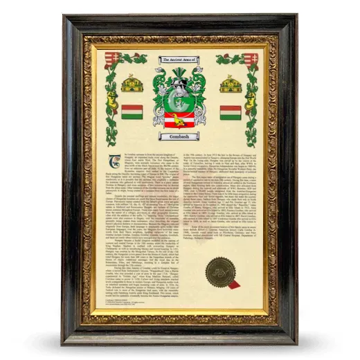 Gombash Armorial History Framed - Heirloom