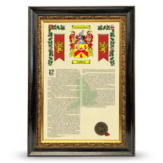 Goodenot Armorial History Framed - Heirloom