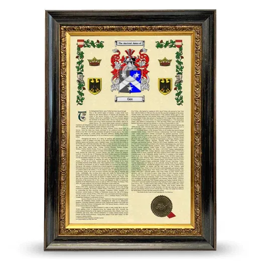 Gos Armorial History Framed - Heirloom