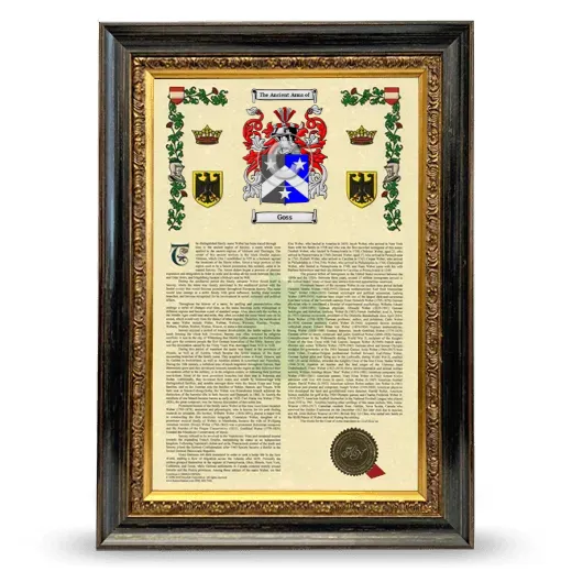 Goss Armorial History Framed - Heirloom