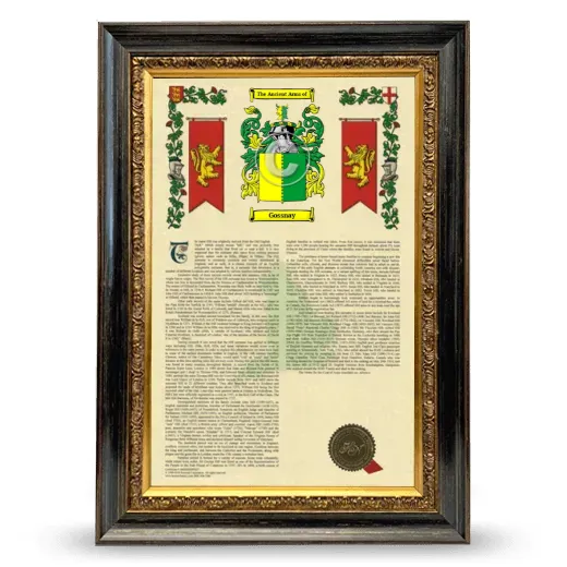 Gossnay Armorial History Framed - Heirloom