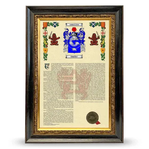 Goucher Armorial History Framed - Heirloom