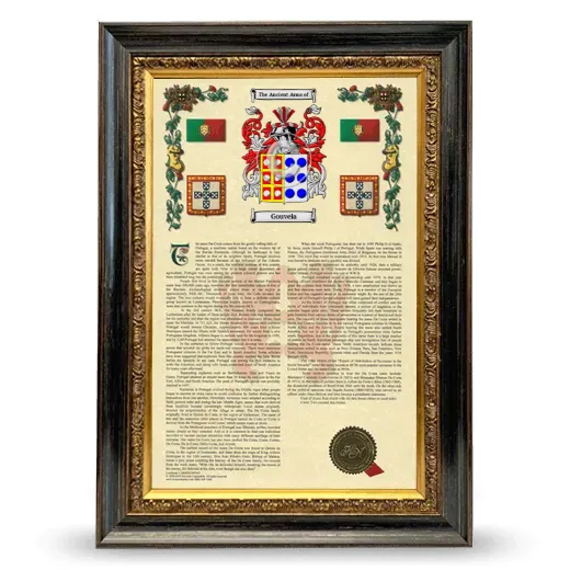 Gouveia Armorial History Framed - Heirloom