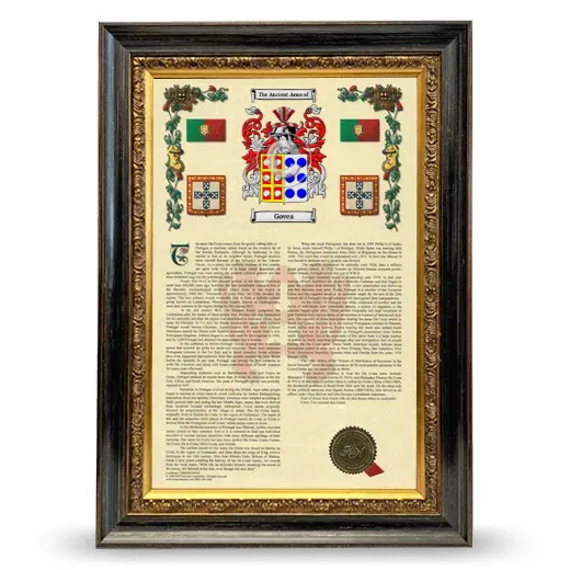 Govea Armorial History Framed - Heirloom