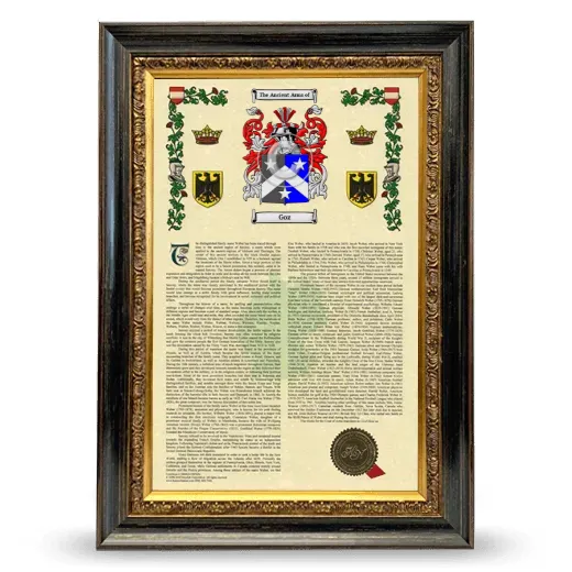 Goz Armorial History Framed - Heirloom