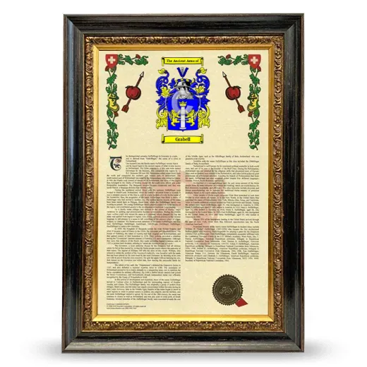 Grabell Armorial History Framed - Heirloom