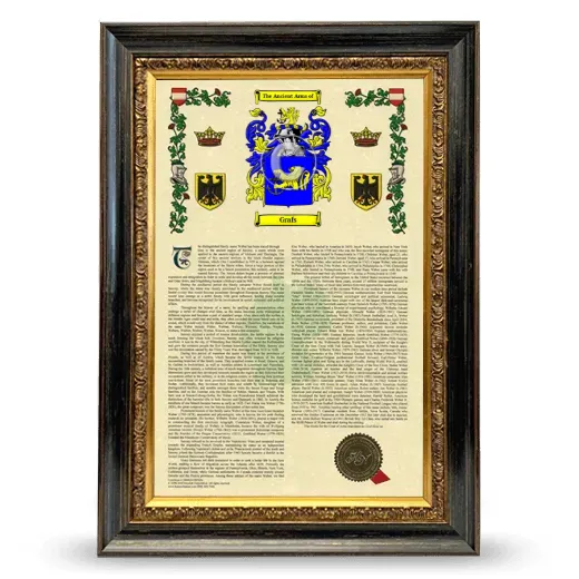 Grafs Armorial History Framed - Heirloom