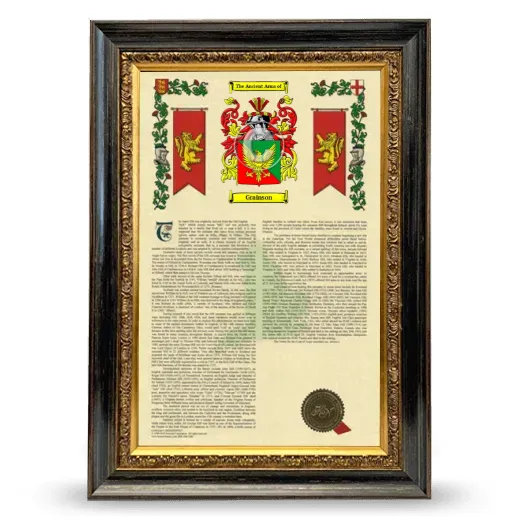 Grainson Armorial History Framed - Heirloom