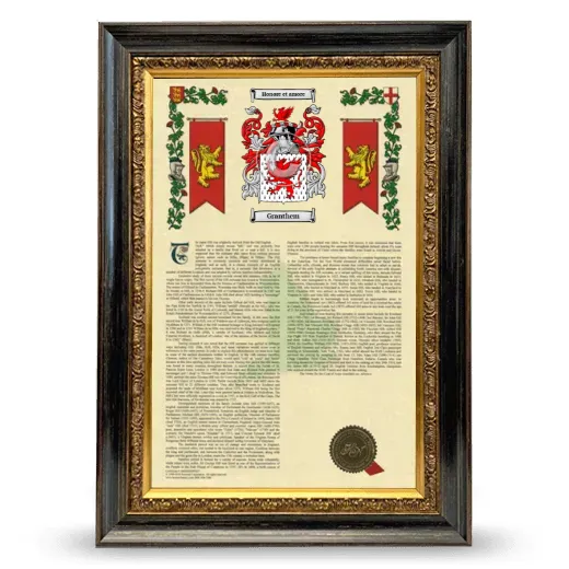 Granthem Armorial History Framed - Heirloom