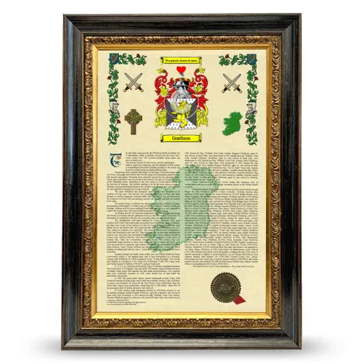 Gratham Armorial History Framed - Heirloom