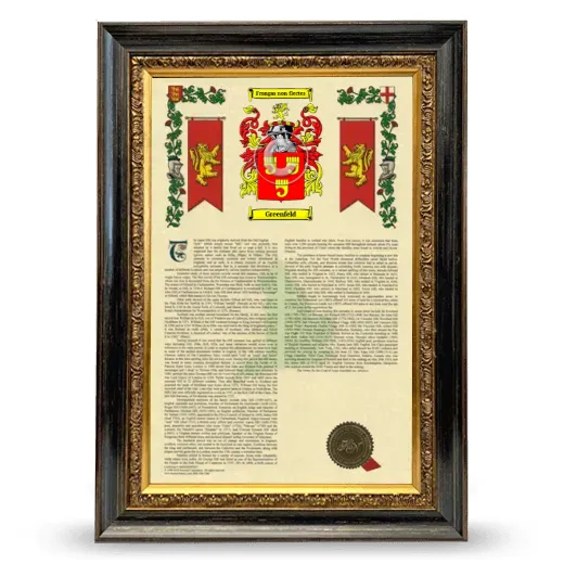 Greenfeld Armorial History Framed - Heirloom