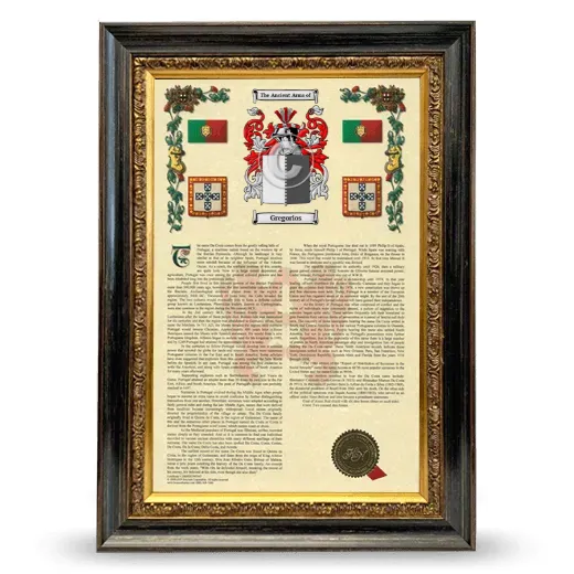 Gregorios Armorial History Framed - Heirloom