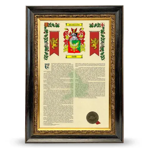 Greife Armorial History Framed - Heirloom