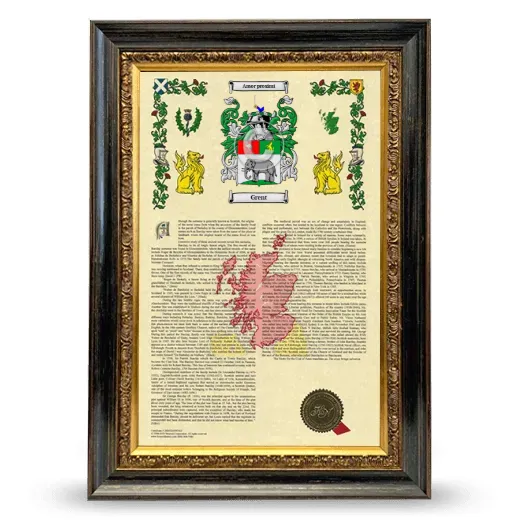 Grent Armorial History Framed - Heirloom