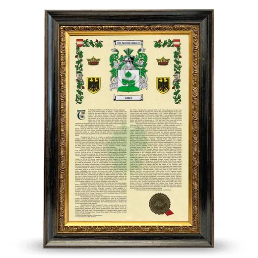 Gries Armorial History Framed - Heirloom