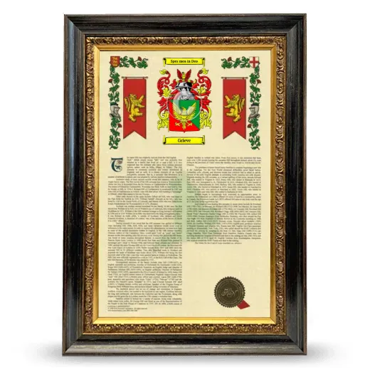 Grieve Armorial History Framed - Heirloom