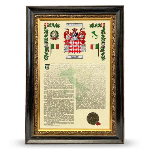 Grimaldi Armorial History Framed - Heirloom