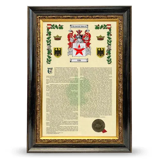 Gris Armorial History Framed - Heirloom