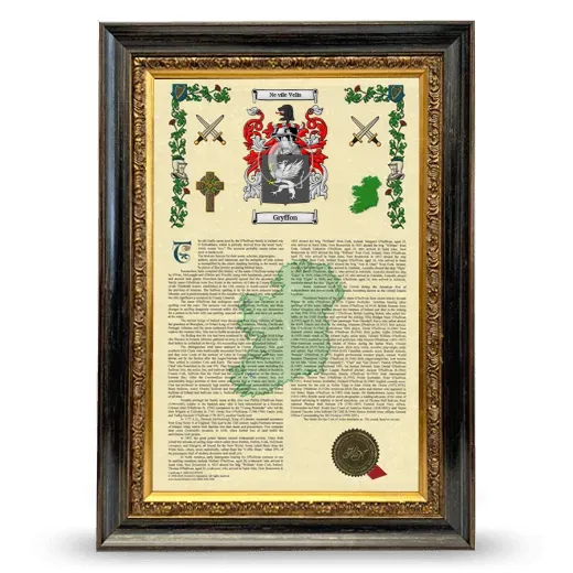 Gryffon Armorial History Framed - Heirloom