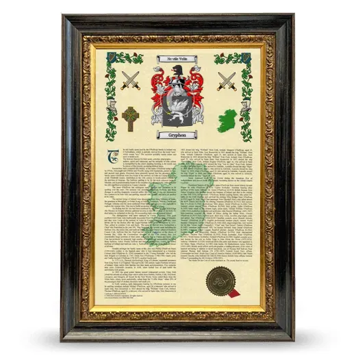 Gryphon Armorial History Framed - Heirloom
