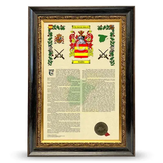 Guales Armorial History Framed - Heirloom