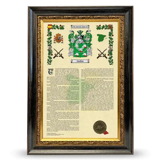 Gualter Armorial History Framed - Heirloom
