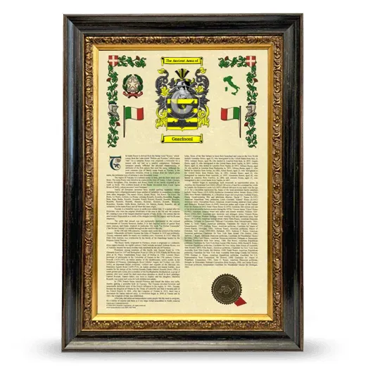 Guarinoni Armorial History Framed - Heirloom