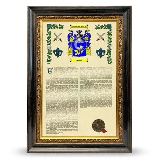 Guenet Armorial History Framed - Heirloom