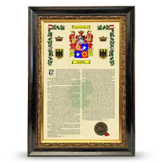 Guenther Armorial History Framed - Heirloom