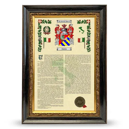Guerra Armorial History Framed - Heirloom