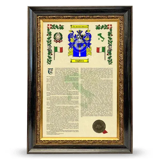Gugliotta Armorial History Framed - Heirloom