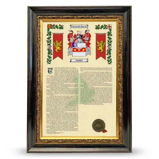 Gumbel Armorial History Framed - Heirloom