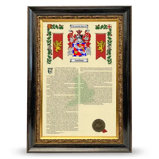 Gunthorp Armorial History Framed - Heirloom