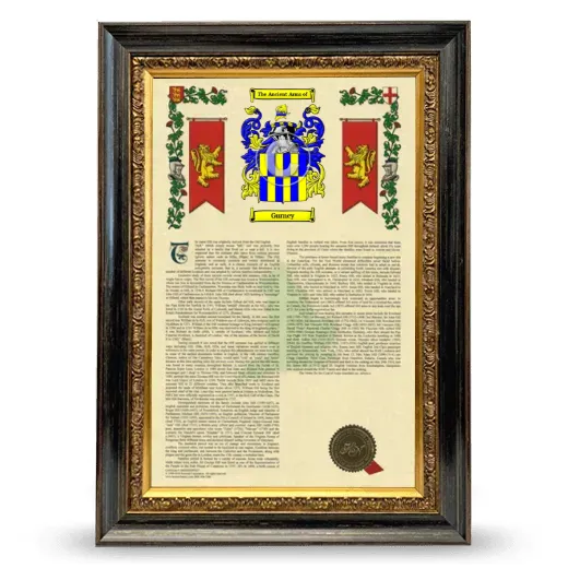 Gurney Armorial History Framed - Heirloom