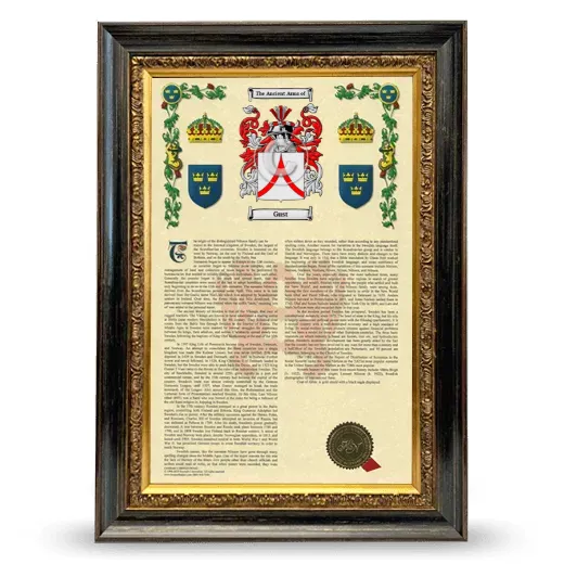 Gust Armorial History Framed - Heirloom