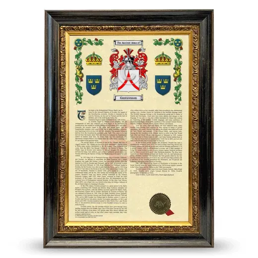 Gustavsson Armorial History Framed - Heirloom