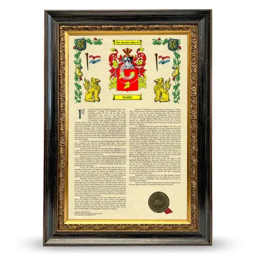Gustin Armorial History Framed - Heirloom