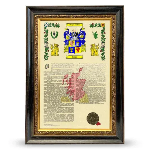 Gutrie Armorial History Framed - Heirloom