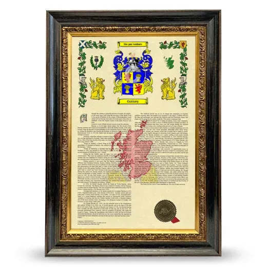 Guttrey Armorial History Framed - Heirloom