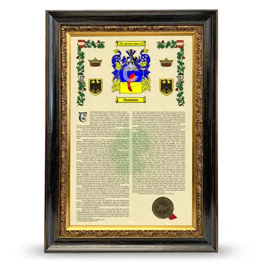 Haamann Armorial History Framed - Heirloom