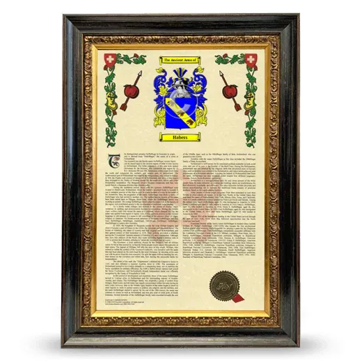 Habers Armorial History Framed - Heirloom