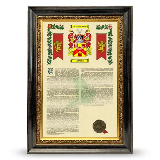 Haburne Armorial History Framed - Heirloom