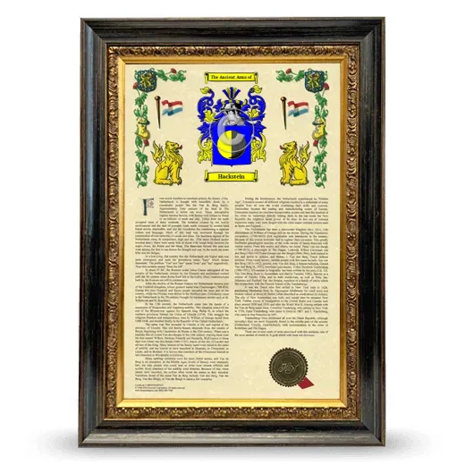 Hackstein Armorial History Framed - Heirloom