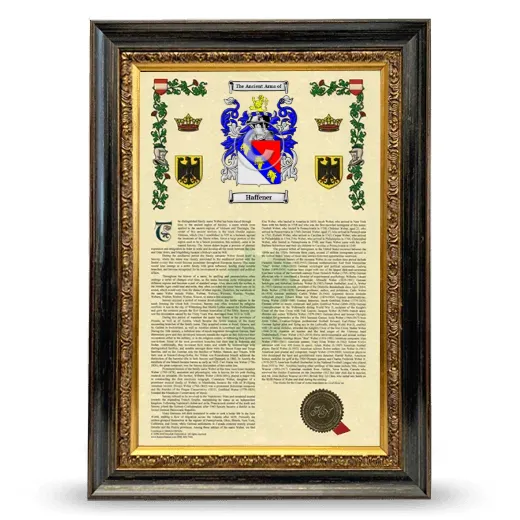 Haffener Armorial History Framed - Heirloom