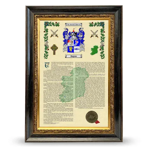 Hagans Armorial History Framed - Heirloom