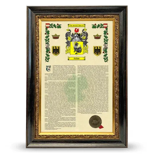 Hahne Armorial History Framed - Heirloom