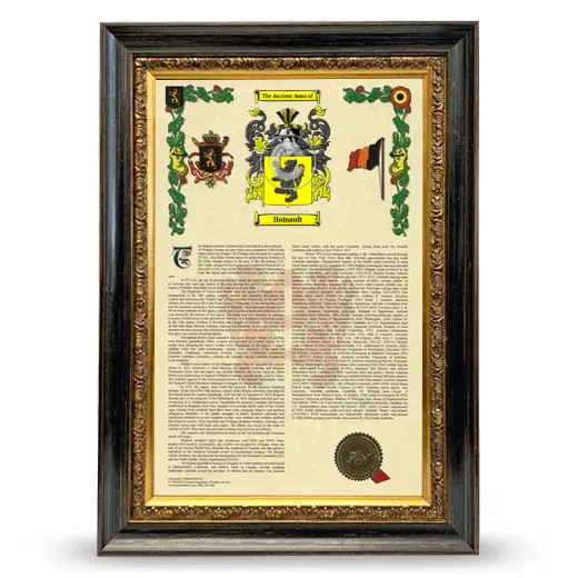 Hainault Armorial History Framed - Heirloom