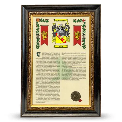 Halett Armorial History Framed - Heirloom