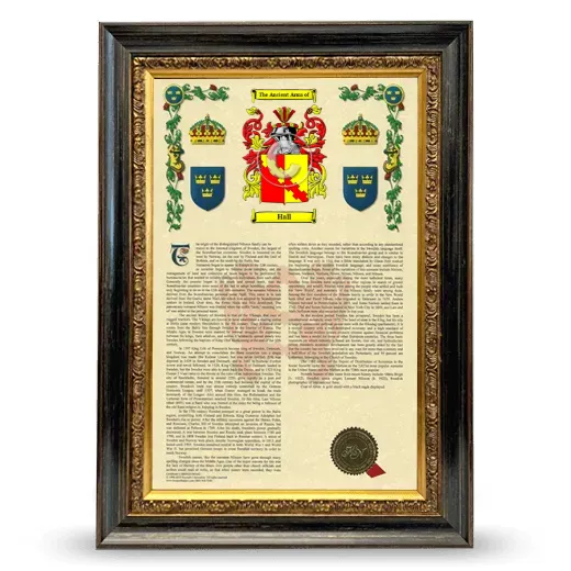 Hall Armorial History Framed - Heirloom