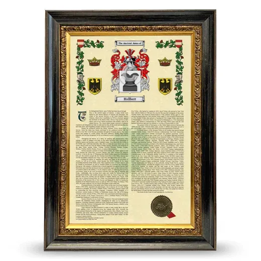 Hallbert Armorial History Framed - Heirloom